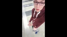 He Jerks And Cums In A Entrance Hall