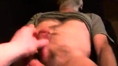 Dutch grandpa gets hand job and masturbates