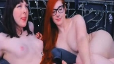 Redhead Chick Gives Tranny Friend A Blowjob