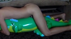 Big inflatable alligator humping cum