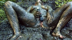 Red Riding Hood masturbates in forest mud