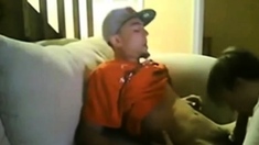 Slim Str8 Thug Boy enjoys Dad's BJ