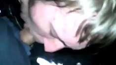 Twink sucking cock at the truck stop with CIM and swallow