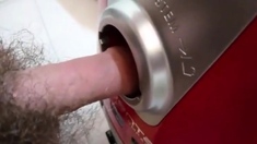 The vacuum cleaner hole and cumshot inside