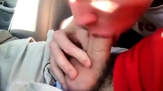young twink sucks dick in car and swallows
