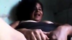 Happy Brazilian Granny Masturbates
