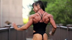 Muscle female outdoors