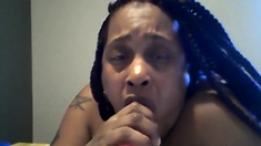 Nasty deep throat on the dildo