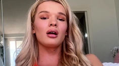 Shemale tranny enjoying solo masturbation