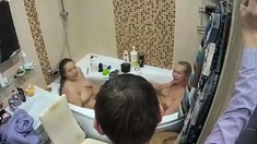 Amateur russian teen takes shower