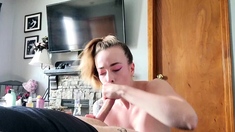 Homemade amateur blonde blowjob