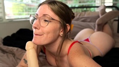 Horny amateur web cam girl masturbating with her toy
