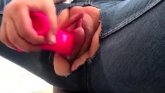 Close up pussy gape and toy