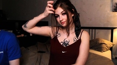 Amateur webcam babe showing her sexual goods