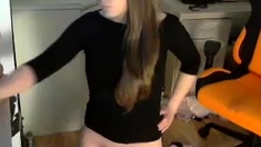 Tattood Shemale Tranny Plays With Ass During Masturbation