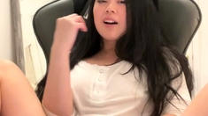 Horny asian teen solo
