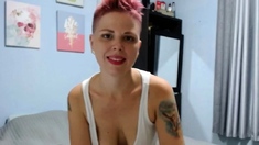 Kinky MILF Teases in White T-Shirt