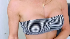 Busty brunette solo masturbation