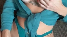 Big boobs milf masturbates with her dildo