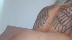Solo girl masturbates with double dong No anal