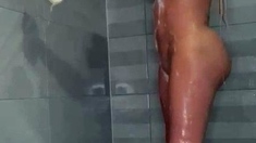 Spy Camera Watches Big Tit Amateur Milf In The Shower