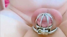 Sissygasm - Cumming in Chastity, a Twink's Anal Adventure