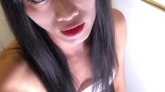 Solo ladyboy masturbation