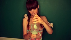 Jessy funny amateur teen brunette toying