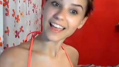 Close up teen foot worship