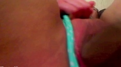 Sexy teen ebony solo toy masturbation