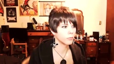 Short-Haired Crossdresser Cutie on Webcam