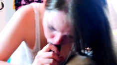Shesnew Amateur Brunette Girlfriend Pov Blowjob Handjob