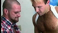 Two Cum-drinking Bad Boys Suck A Lusty Policeman's Fat Fuck Stick