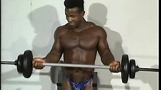 Black Hunk Lifts Some Weights And Then Drives His Huge Dick To Orgasm