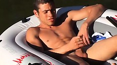 Handsome Stud Goes Off Into A Lake To Jack Off Completely Naked