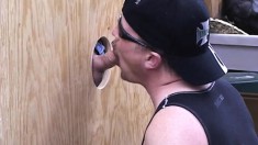 Naughty Gay Stud Shows Off His Awesome Oral Skills At The Gloryhole