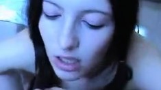 Cute Skinny Babe Goes Down On Bf