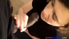White Girl Lets Him Cum In Her Mouth
