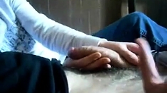 Handjob While Watching Tv