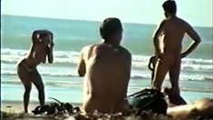 Str8 big dick on beach