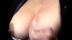 Mature Mom Show tits and lick her nip slip