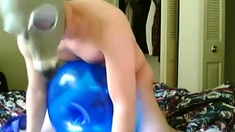 Blue geo balloon humping fuck cum