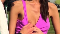 Mature short hair brunette blowjob and skinny white guy